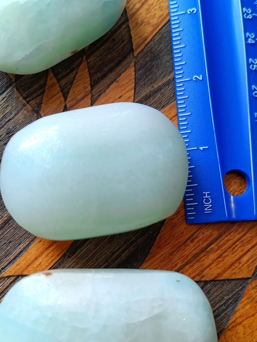 Green Calcite Crystal Palm Stone (1)